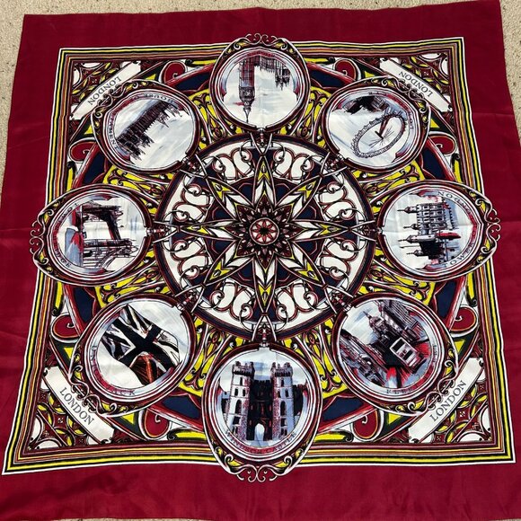 Talbots Silk London Neck Purse Scarf Accessory Landmarks Women's - Picture 1 of 6